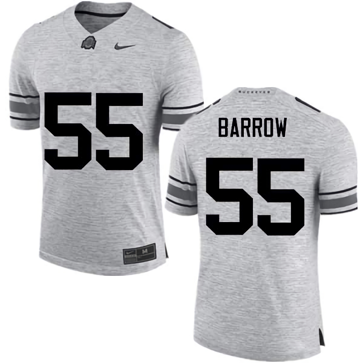 Malik Barrow Ohio State Buckeyes Men's NCAA #55 Nike Gray College Stitched Football Jersey AET6356CD